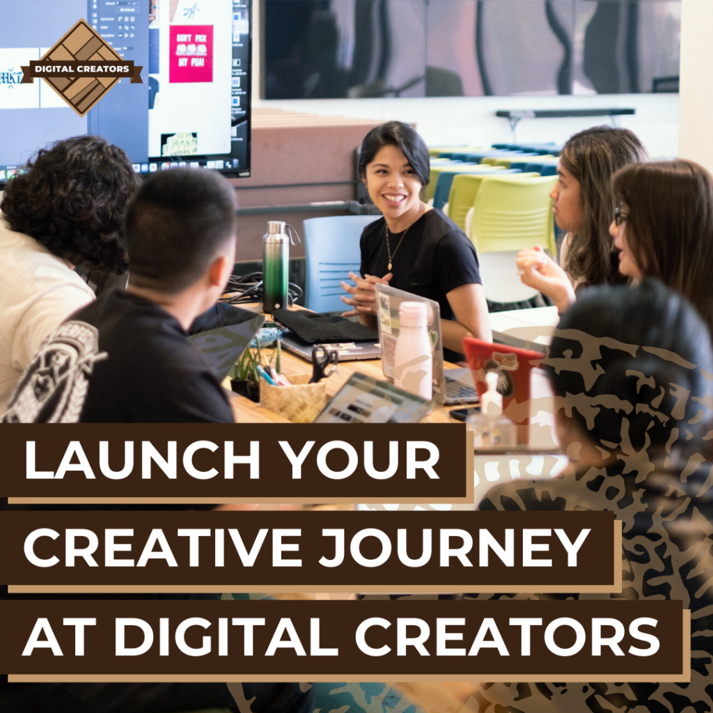 Digital Creators class with text reading, "Launch your creative journey at Digital Creators"